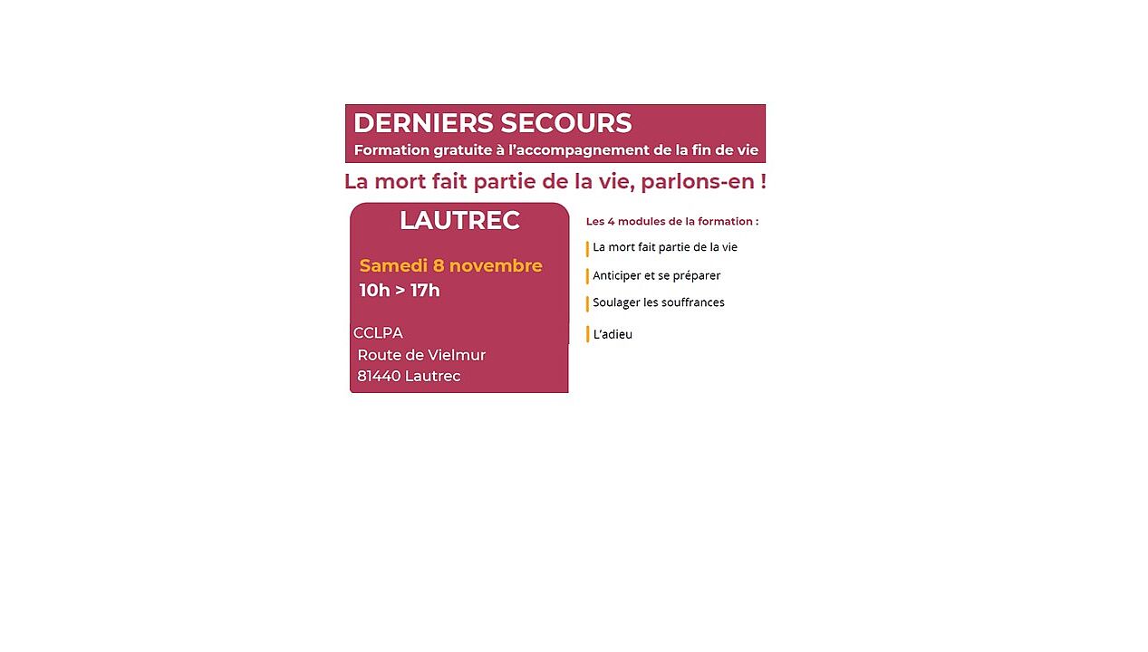 Journée de Sensibilisation aux Derniers Secours à Lautrec le 8 Novembre