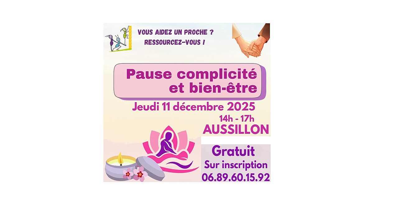 Pause complicité et bien être à Aussillon le 11 décembre